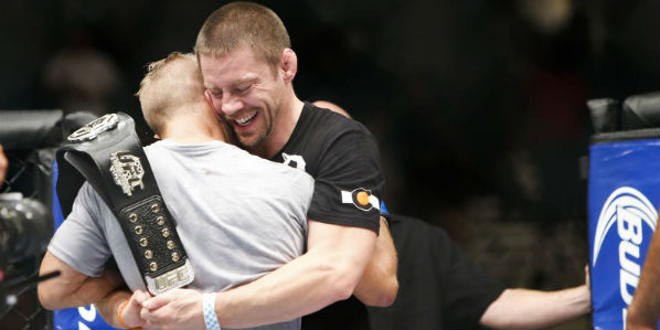 Dillashaw Embracing Ludwig (Image: UFC)